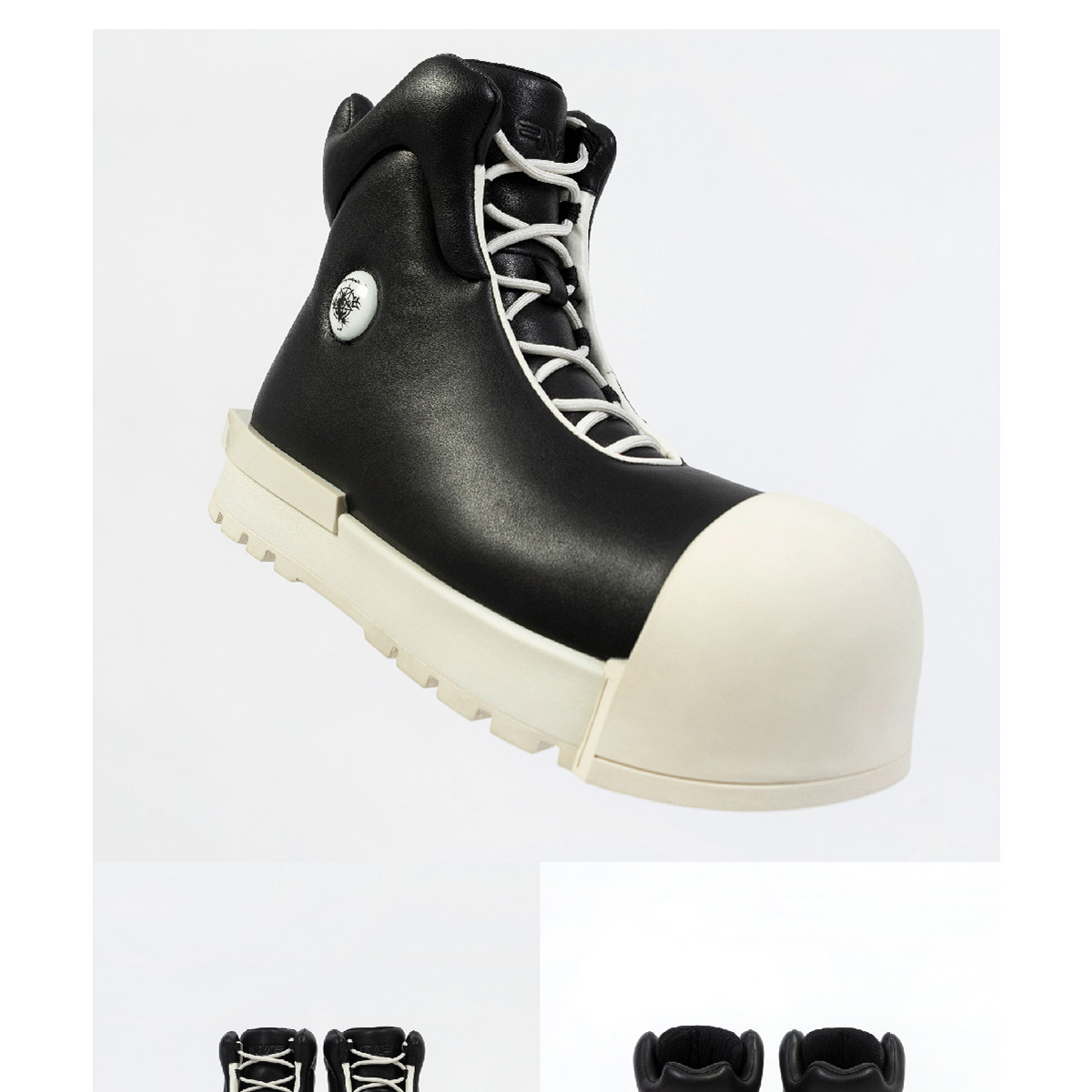 Rocksta x f.v.v.o black and white height-boosting chunky sole