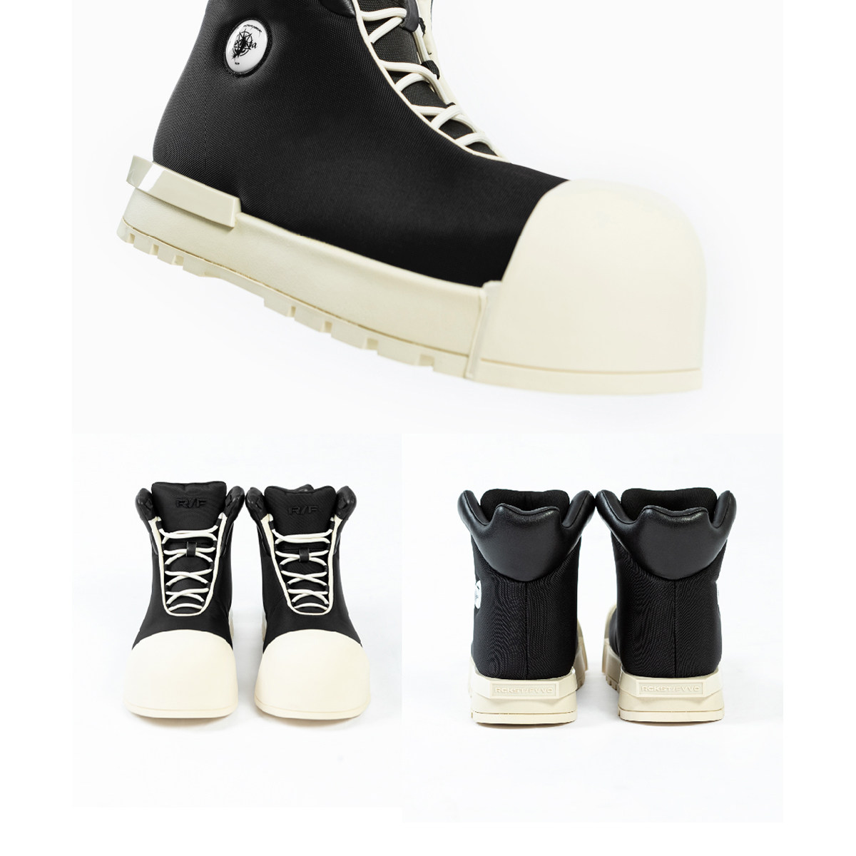 Rocksta x f.v.v.o black and white height-boosting chunky sole