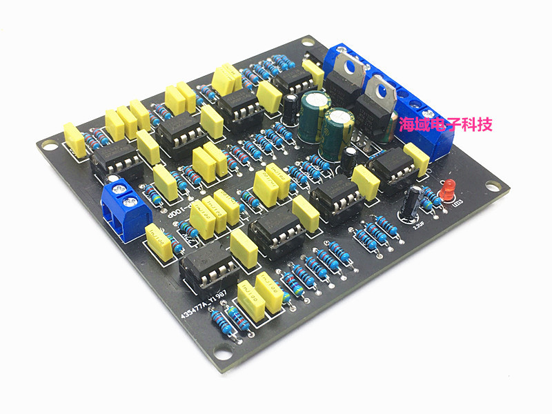 Car and Home Use Pre-Amplifier Electronic Three-Way Crossover Hifi Electronic Crossover Board High, Mid, and Low Frequency Crossover Finished Board DIY Pre-Amplifier
