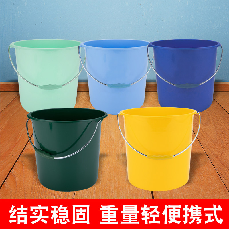 Yellow Bucket Deep Green Bucket Fire Plastic Barrel Thickened Durable Unit System Training Military Training Bucket