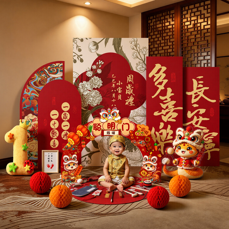 First Birthday Decoration, Baby's First Birthday Gift, Scene Decoration, Atmosphere Props, Kt Board Background Wall