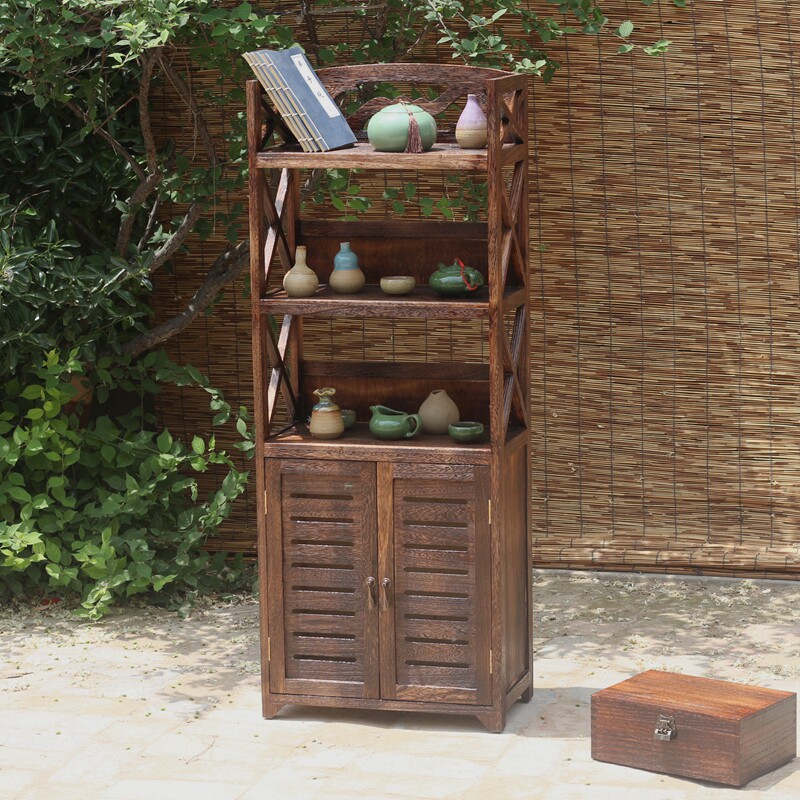 Retro Chinese-style solid wood Bogu rack tea room Duobao Pavilion antique rack display cabinet rack Zen tea rack