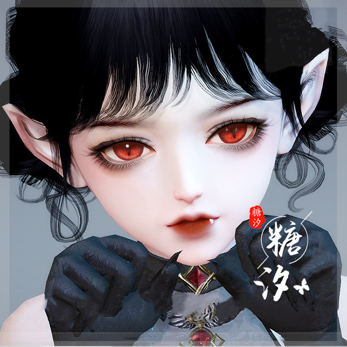 Tianyu mobile game pinch face data streamer Linglong Elf dark cute Lolita girl 34