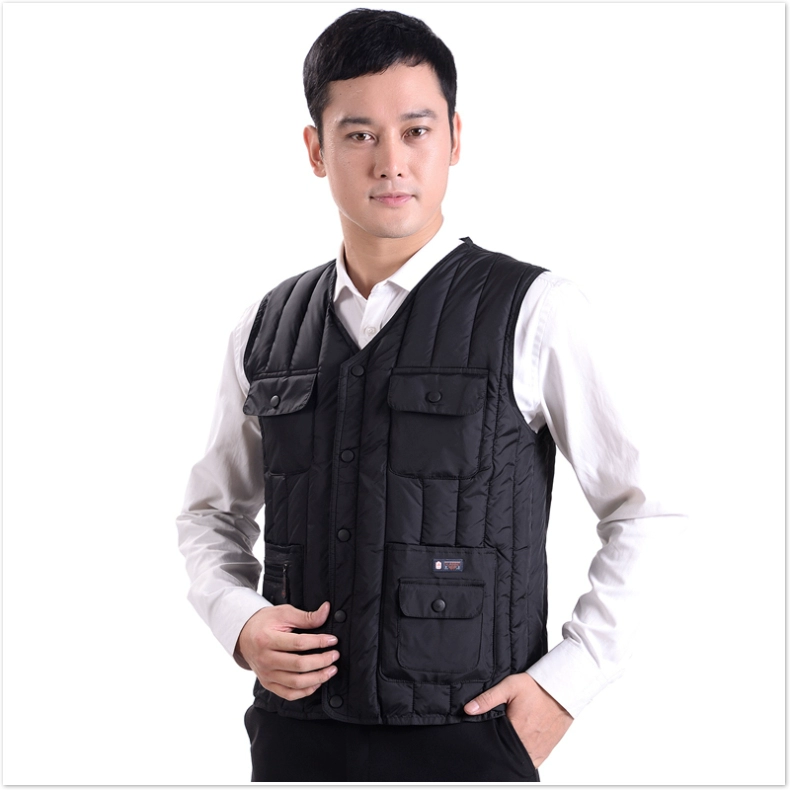 Mùa thu và mùa đông trung niên áo vest nam bằng vải cotton ở cha già tải áo ấm xuống quần cotton ông già mùa đông áo khoác nam mùa hè