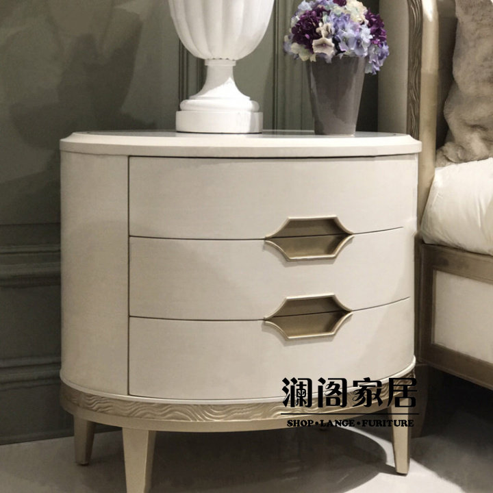 American light luxury solid wood retro bed cabinet French solid wood bedroom bed cabinet Jane European storage cabinet Retro nostalgia