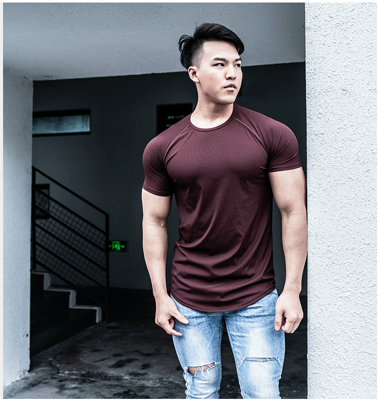 2019 mới BULK thể thao tay áo ngắn Áo nhanh khô chạy áo phông ngoài trời để chấp nhận đoạn dài của nam giới - Áo phông thể thao áo thun thể thao nữ