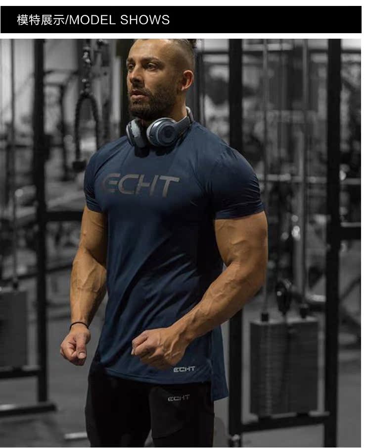 Cơ bắp anh em mùa hè Mới thể thao nam áo thun ngắn tay Tập thể dục T Running Casual ngắn tay áo ngọn thủy triều áo ba lỗ the thao