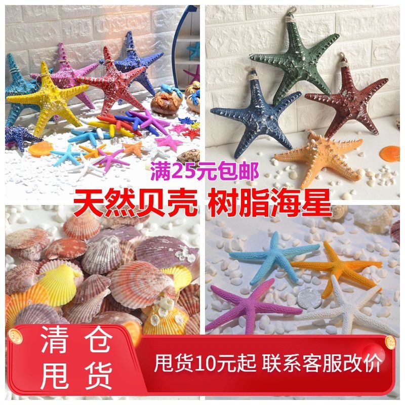 Mediterranean starfish fish tank ornaments colorful shells Ocean decoration accessories Background wall decoration photography props