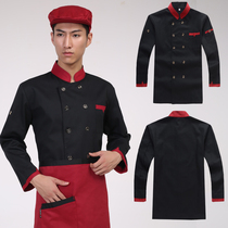 Hotel chef overalls men long sleeves autumn and winter kitchen chef clothes back kitchen clothes short sleeves plus fat