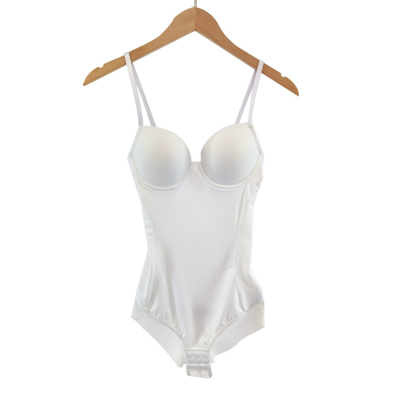 Summer Ultra-Thin Large Size White One-Piece Shapewear with Bra Integrated Body Shaping Postpartum Sexy Corset