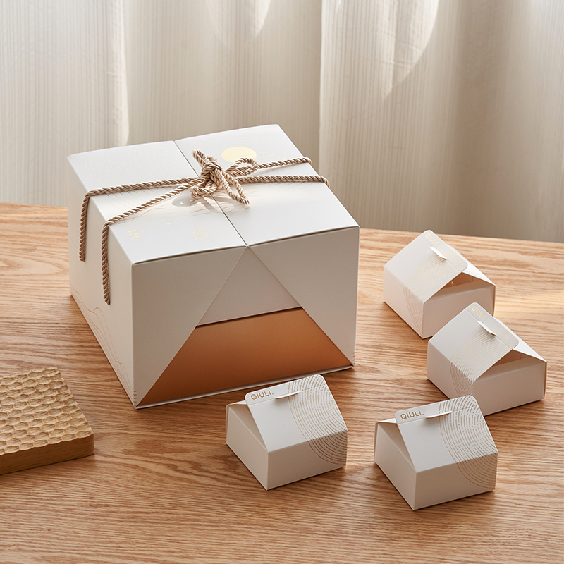 2023 new flow-hearted moon cake packaging box in autumn gift box egg yolk crisp 8 grain fit 6 custom 50 gr 75g100g-Taobao