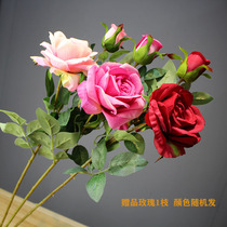 Simulation rose high quality silk flower Living room fake flower decoration flower European decoration Indoor dining table flower arrangement Floral art