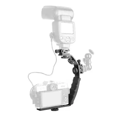 Camera flash bracket DV dual hot shoe bracket flash bracket L-type bracket bilateral hot boot frame