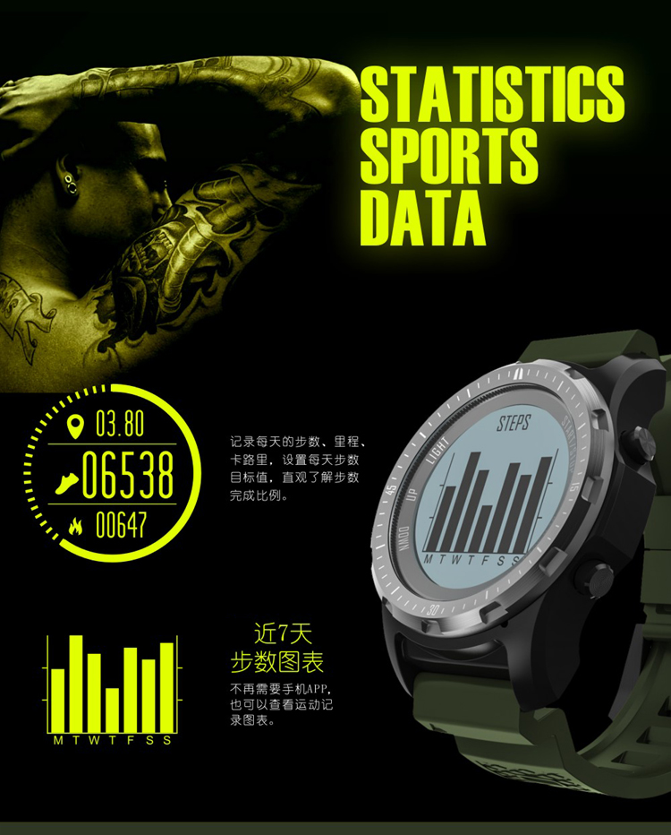 GPS ngoài trời Beidou Định vị Độ cao Áp suất không khí Không thấm nước Di chuyển Theo dõi Bước bơi Mã số Bảng theo dõi nhịp tim - Giao tiếp / Điều hướng / Đồng hồ ngoài trời dong ho tissot