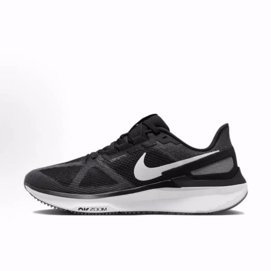 Nike Zoom Structure 25 Comfortable and Versatile Low-Top Running Shoes for Women, Black and White
