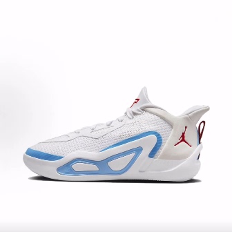 Jordan Tatum 1 Tatum Generation Wear-Resistant Mid-Top Children's Basketball Shoes White and Blue Jordan Tatum 1 Tatum Generation Wear-Resistant Mid-Top Children's Basketball Shoes White and Blue