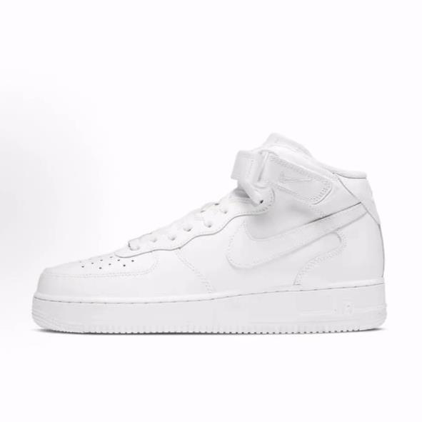 Nike Air Force 1'07 Air Force One Mid-Top Sneakers Men's Pure White Nike Air Force 1'07 Air Force One Mid-Top Sneakers Men's Pure White