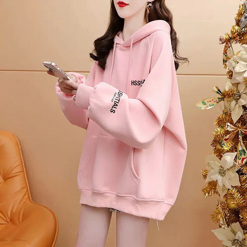 Pure Cotton Hooded Sweatshirt for Women, Spring and Autumn 2026 New Style, Petite Loose Thin Pullover with Hood, Mid-Length Top Pure Cotton Hooded Sweatshirt for Women, Spring and Autumn 2026 New Style, Petite Loose Thin Pullover with Hood, Mid-Length Top