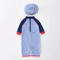 New Korean fashion boy swimsuit cute baby sunscreen swimming trunks set for boy conjoined children swimsuit