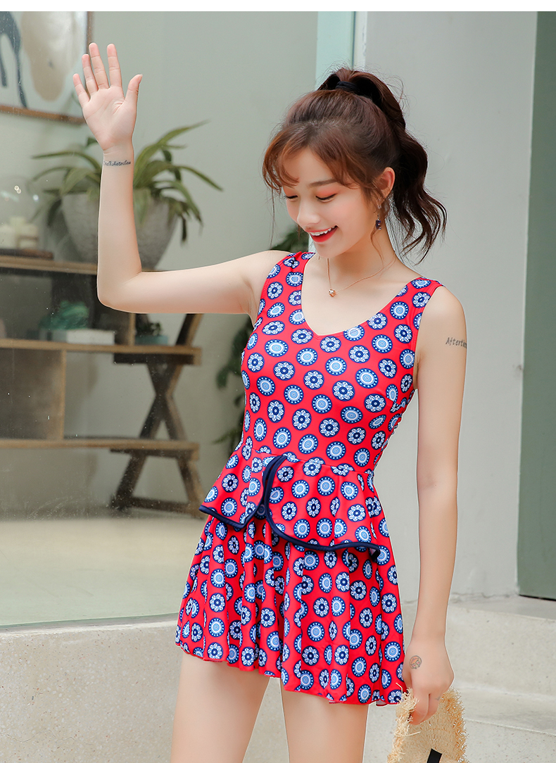 Áo tắm nữ nữ bảo thủ một mảnh kiểu váy bụng giảm béo võ sĩ Hàn Quốc ngực nhỏ tụ tập mùa xuân nóng bỏng áo tắm nữ - Bộ đồ bơi One Piece áo tắm 1 mảnh