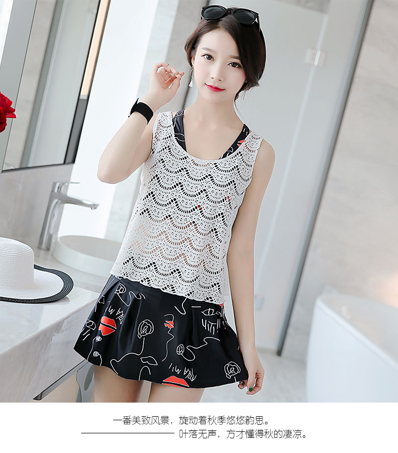 Áo tắm nữ ngực nhỏ thu thập bảo thủ chia bụng giảm béo tươi Hàn Quốc sinh viên eo cao váy tắm nước nóng mùa xuân - Bộ đồ bơi hai mảnh áo tắm 2 mảnh cạp cao	