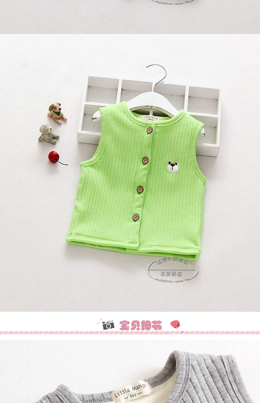 Phiên bản Hàn Quốc của quần áo trẻ em thu đông Áo vest trẻ em cotton dày dặn kèm lông cừu Áo vest nhung cừu siêu mềm cho bé trai và bé gái - Áo ghi lê