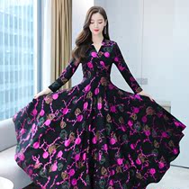  Autumn and winter modern dance dress competition national standard performance clothing Ballroom dance waltz big swing long dress new suit