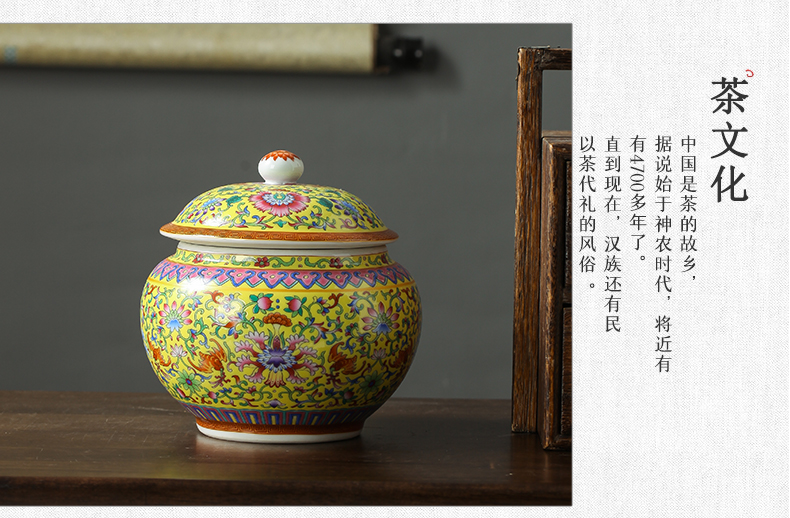 Jingdezhen ceramic hand - made pastel caddy fixings ceramic jar with cover household receives hand - made of pastel caddy fixings