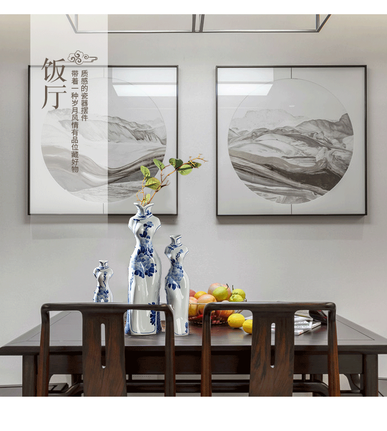 High temperature hydroponic ceramic vase cheongsam of jingdezhen blue and white porcelain vase qipao cheongsam vase classical Ming and the qing dynasty vase