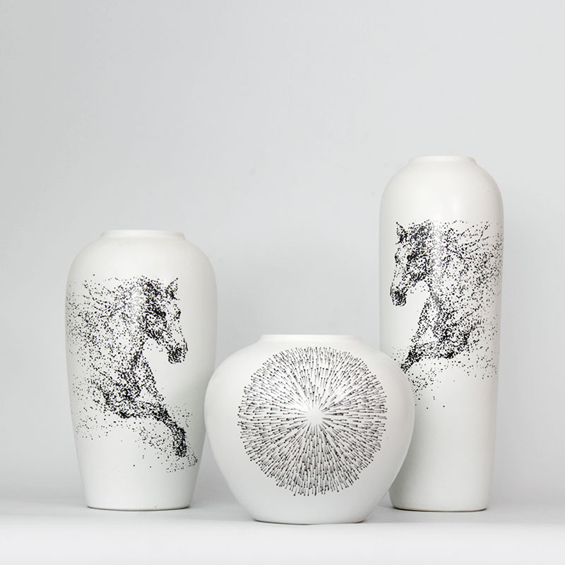 Ceramic vases, I and contracted household dried flower adornment new Chinese flower arranging flowers, flower the sitting room TV ark, furnishing articles