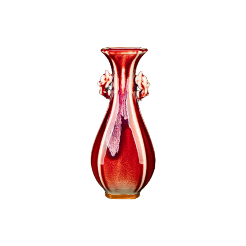 Chinese style restoring ancient ways of jun porcelain up rich ancient frame small jingdezhen ceramic vase furnishing articles, the sitting room porch decorate red