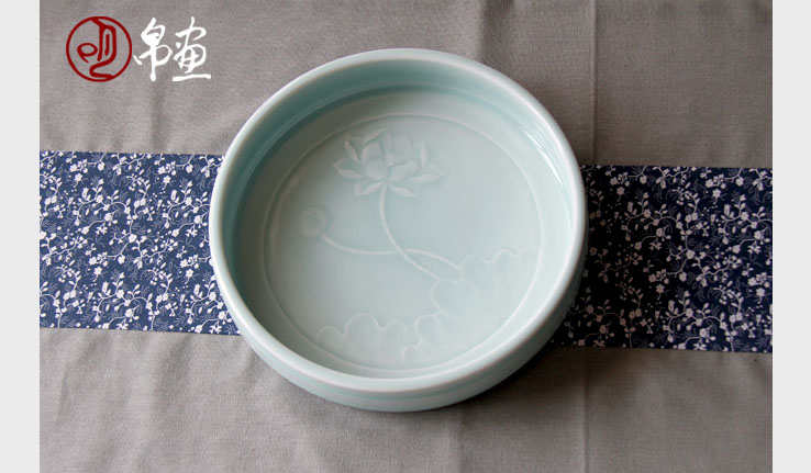 Jingdezhen ceramics ashtray home sitting room creative writing brush washer of large diameter cylinder tank multi - function furnishing articles