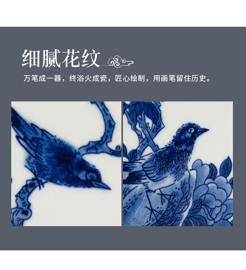 Jingdezhen blue and white porcelain hand - made six - party orchid flower POTS large potted the plants with tray box art potted flower