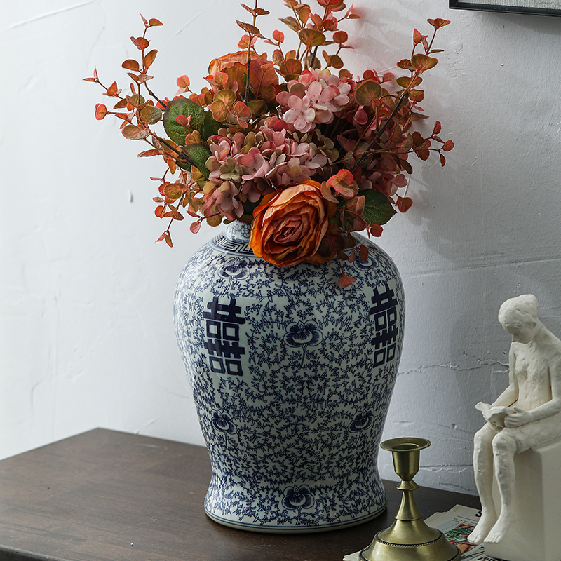 General happy character canister to antique antique porcelain jingdezhen ceramics happy character cover General can happy character as cans ceramic pot