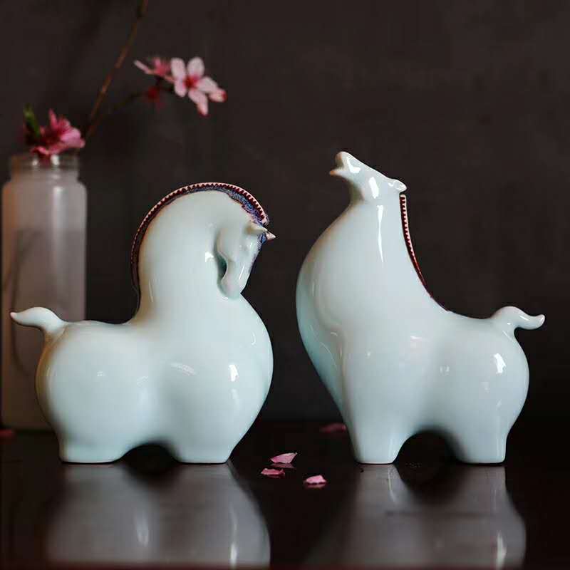 New Chinese style ceramic pony furnishing articles household act the role ofing is tasted study ancient frame don horse sitting room porch decoration