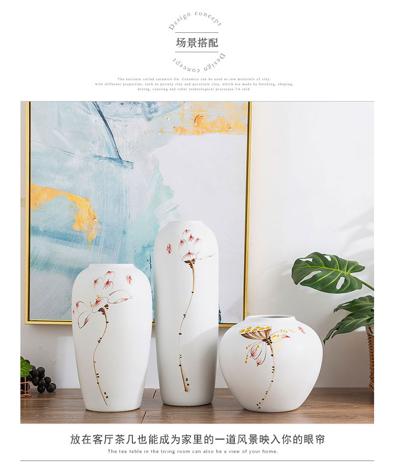 Jingdezhen ceramic vase furnishing articles contracted and I sitting room creative flower arrangement of new Chinese style flower grain dry flower decoration