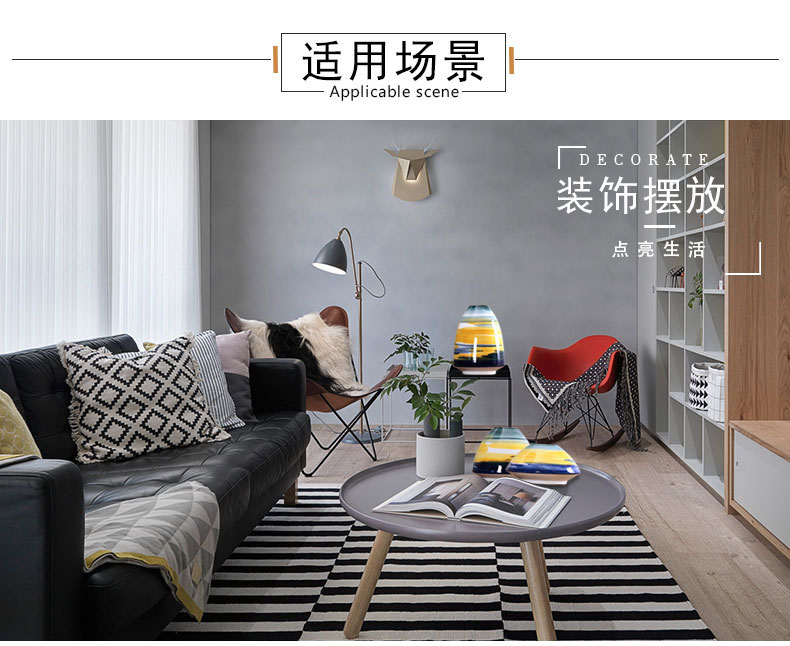 Home sitting room receptacle furnishing articles modern flower implement decoration in jingdezhen ceramic flower flower knot wedding made stripe