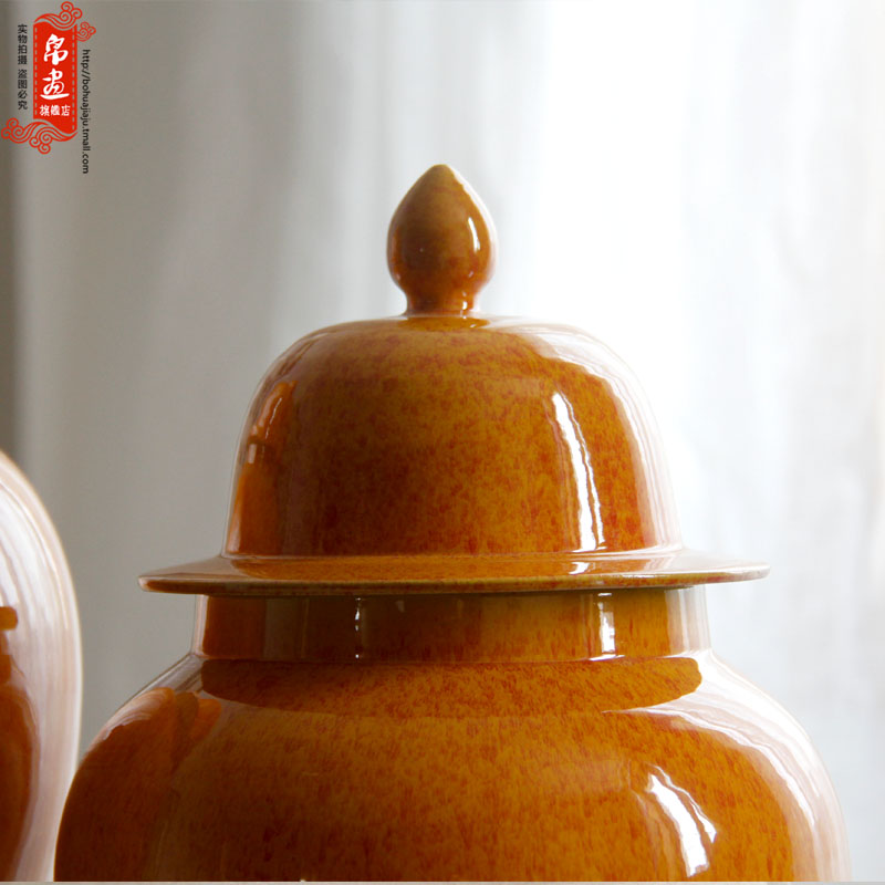 Grain dry flower vases, jingdezhen ceramic general agate as cans sitting room of Chinese style household soft adornment flower arranging furnishing articles