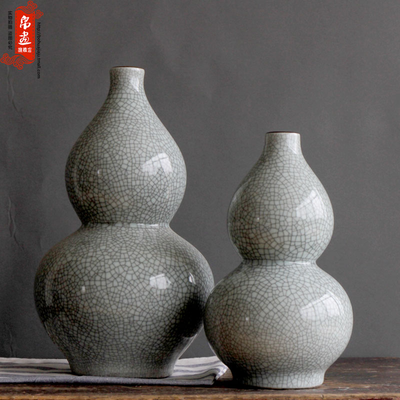 Jingdezhen ceramic dark antique piece of flowers in the sitting room the bedroom of crack open TV ark, home decoration flower implement furnishing articles