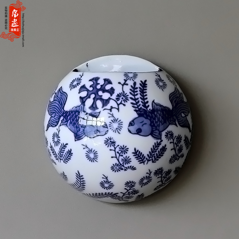 Jingdezhen blue and white porcelain ceramic wall act the role ofing is hanged adorn wall act the role ofing creative sitting room background wall decorative wall hanging pieces of flowers