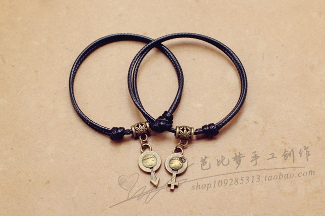 Phiên bản Nhật Bản và Hàn Quốc của vòng tay gió quốc gia cặp đôi cá tính tươi và đơn giản một cặp vòng tay vòng tay văn học nam và nữ - Vòng đeo tay Cuff vòng tay nữ đẹp