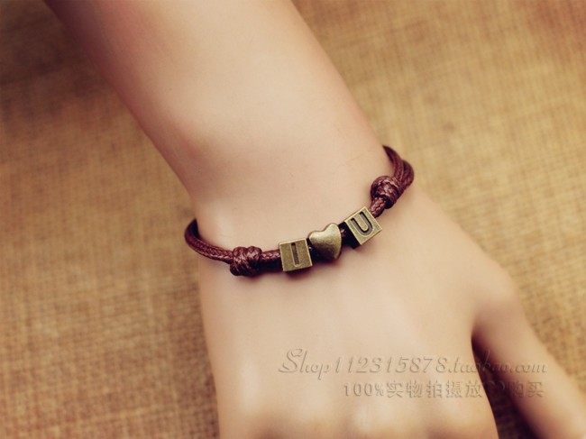 Xu hướng thời trang cá nhân Hàn Quốc handmade handmade số tự tay vòng tay dây thừng Châu Âu và Hoa Kỳ vòng tay cặp vợ chồng mô hình nam và nữ vòng đá