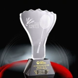 Конкурс бадминтона Crystal Trophy Customed Гравировал, создавая годовые подарки Creative Badminton Awards Creative Badminton Awards
