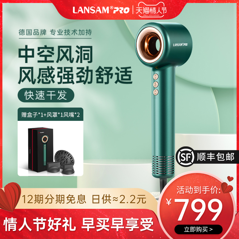 German LANSAM electric hair dryer negative ion hair care home gale hair salon special high-speed dry no air cylinder leaf