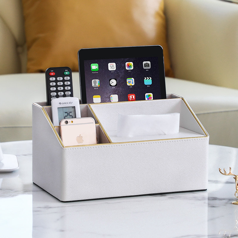 Tea table remote control storage box multi-functional paper towel pumping paper home home living room creative Nordic simple light luxury style