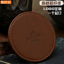 Leather Cup Cushion Heat Insulation Mat Road Tea Toonboard Coffee Pad Wood Non-slip Round Upscale Custom Logo High End