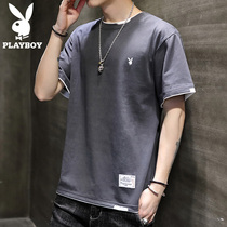 Floral Playboy official web short sleeve t-shirt male trend mens summer pure cotton mens clothing teen student summer clothing half sleeve T