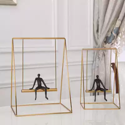 Nordic creative metal decorations Home decoration Living room wine cabinet entrance model room Creative craft gift decoration products