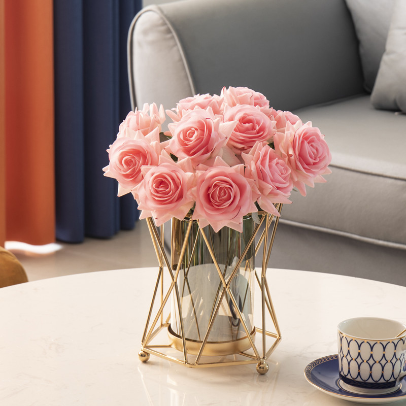 Light luxury Nordic Metal Vase Table Flower decorated with Flower Artwork Living Room Wine Cabinet Tea Desktop Flower