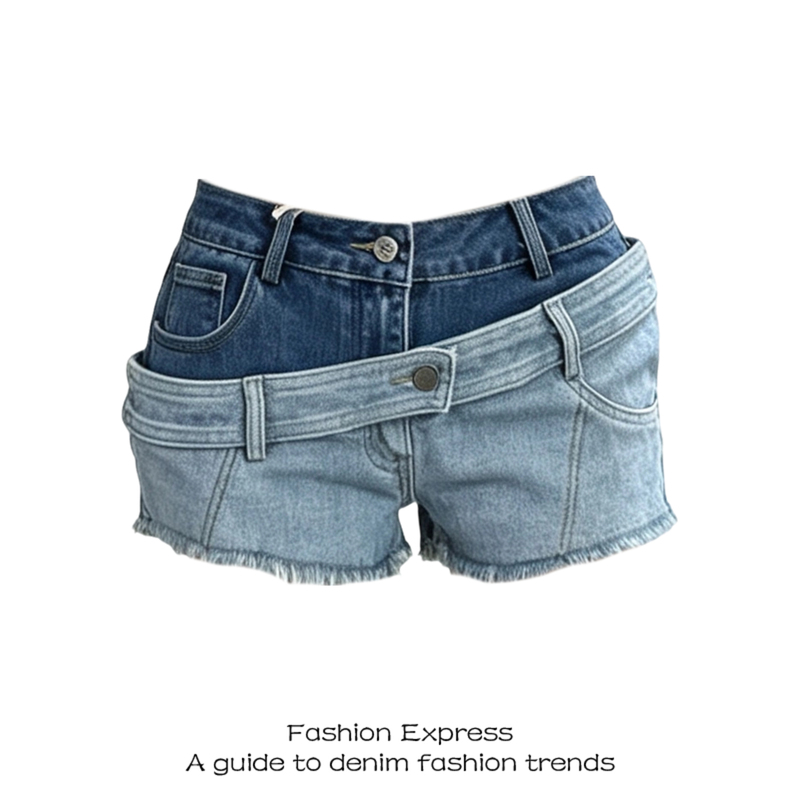 American Retro Hot Girl Shorts for Women, Summer Washed Double Waistband Low-Rise Denim Design, Slim Fit Hot Pants American Retro Hot Girl Shorts for Women, Summer Washed Double Waistband Low-Rise Denim Design, Slim Fit Hot Pants